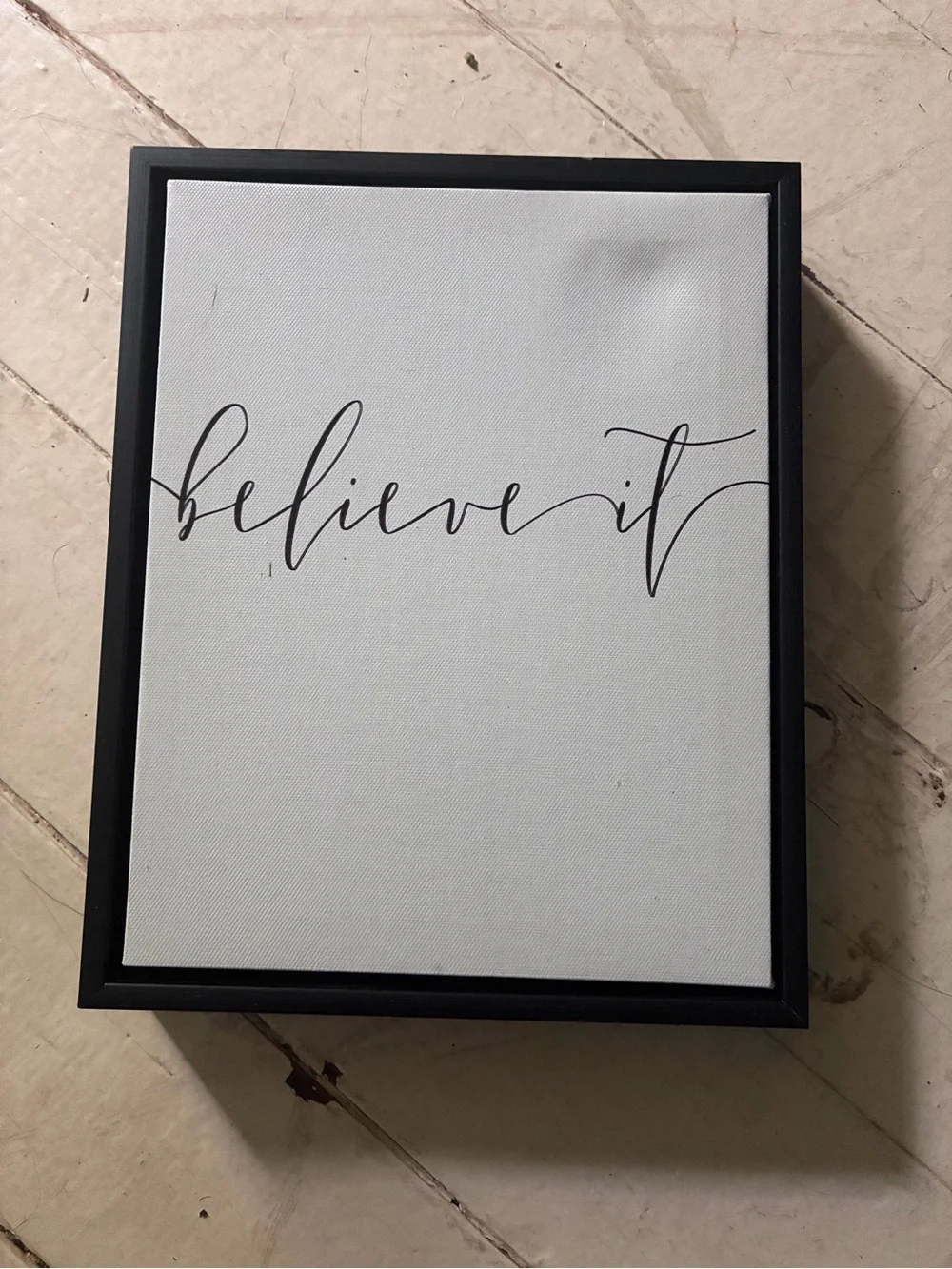 Believe It Typographic Canvas Art Wall Print
